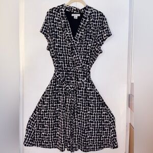 Liz Claiborne Black and White Patterned Dress